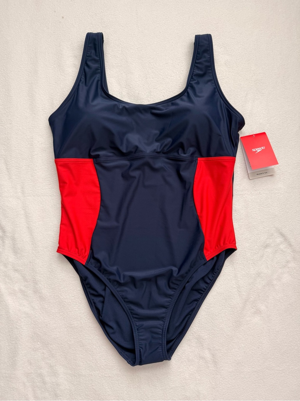 Speedo Navy and Red Classic One-Piece Swim Suit
